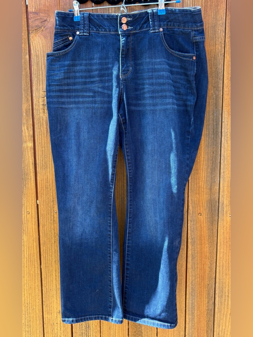 Lane Bryant Women’s Tighter Tummy Straight-Leg Jeans Med. Wash 5 Pocket Stretch